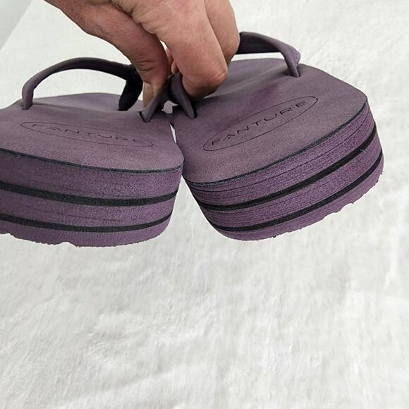 Fanture Flip-Flops Women EU41/US10 Purple Comfort Sandals Soft Fabric & Insole - Picture 6 of 9